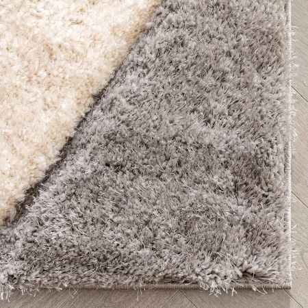 Modern Grey Geometric Bedroom Rug